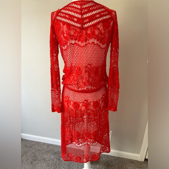FREE PEOPLE Luna Lace Dress in Pimento - Picture 11 of 12
